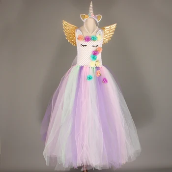 Dieťa Jednorožec TUTU Šaty Dievčatá Karneval Zamaskovať Oblečenie Halloween Pony Kostým, Šaty Fantázie plesové Šaty Princezná Party Šaty Župan