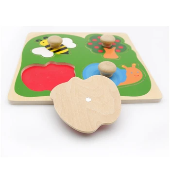 Dieťa Montessori Vzdelávacích Drevené Hračky, Ovocie Tvar a Farba Hádanky Predškolského Vzdelávania Drevené Hračky Deti Senzorické Materiálov
