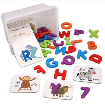 Dieťa Raného Vzdelávania Puzzle Skladačka Puzzle Detí Kognitívne Učebné Pomôcky Deti Rozpoznať Digitálne Písmená Zodpovedajúce Puzzle