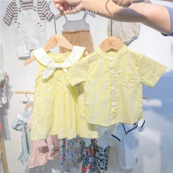 Dieťa Stripe Tričko Male Baby Tričko Oblečenie Dievča Šaty Sestra Brat Princezná Šaty, Tričko Oblečenie