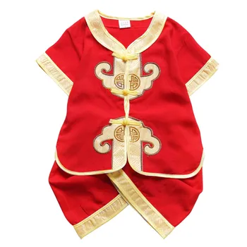 Dieťa Čínsky Štýl Oblečenia Tradičné Tang Vyhovovali Oblečenie Jumpsuit pre Batoľatá Baby Lunárny Nový Rok Jarný Festival Kostým