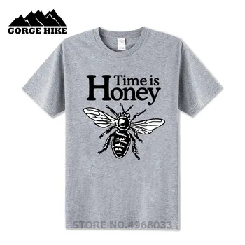 Digitálna Tlač odev Pre strany človeka Tees homme Pekný vzor Organickej Bavlny Funky Čas je Med T-shirts Včelár Bee Obrázok