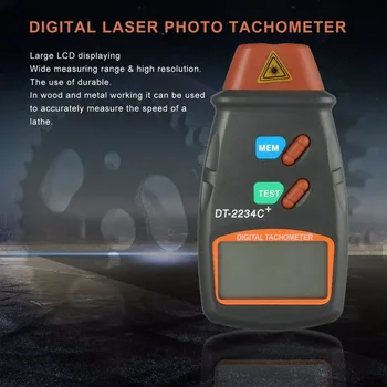 Digitálne Laserové Tachometra RPM Meter Non-Kontakt Motorových Sústruh Rýchlosť, Rozchod Revolúcie Spin 2,5-999.9 ot. / MIN.