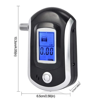 Digitálny Breath Alkohol Tester Breathalyzer LCD Dispaly AT6000 Prenosné Polícia Vodičský Inšpekcie Alkohol Test Nástroj Opitý Tester