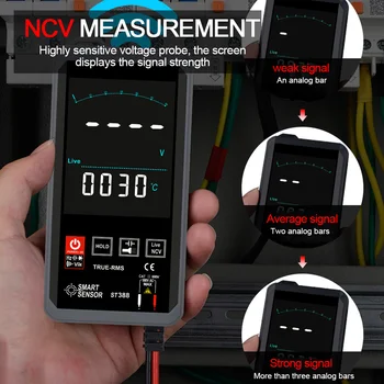 Digitálny Multimeter AC/DC NCV True RMS Napätie Meter Automatické Rozsah Ohm Hz Kapacita Tester Dotykový Displej Inteligentný Multimetro