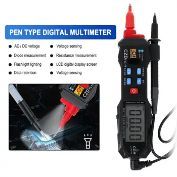 Digitálny Multimeter Pero Typ Multimeter s bezkontaktné Auto Rozsah Elektrické Ručné Vrecku Multimeter AC / DC Napätia