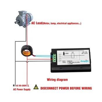 Digitálny Napätie Metrov 100A/80~260V Power Energy analógový Voltmeter Ammeter watt aktuálne Zosilňovačov Volt na meter Panel LCD Monitor