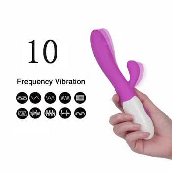 Dildo Vibrátor 10Speed Rabbit Vibrátor pre Ženy Pošvy Masáž Klitoris Stimulátor AV Stick G-spot Vibrátor Dospelých sexuálnu Hračku pre Ženy
