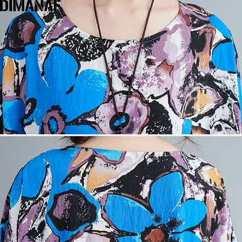 DIMANAF Plus Veľkosť Ženy Šaty Bavlna Tlač Sundress Elegantná Dáma Vestidos Voľné Bežné Skladaný Maxi Dlhé Šaty 5XL 6XL Oblečenie