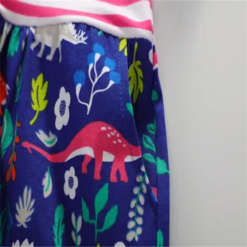 Dinosaurov Šaty pre Dievčatá Bavlna Dievčatá Oblečenie Výšivky s Flitrami pre Dievčatá Šaty detí Vestidos