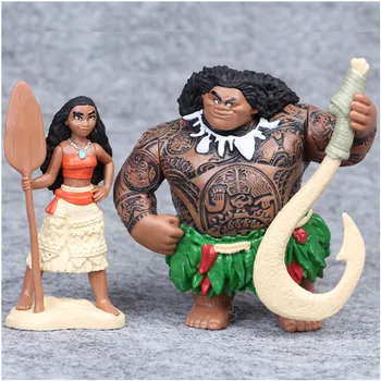 Disney 6pcs/set 6-12 cm Kreslený Film Vaiana Moana Princezná Maui Vedúci Tui Tala Heihei Pua Akcie Obrázok Dekorácie, Hračky Pre Deti,