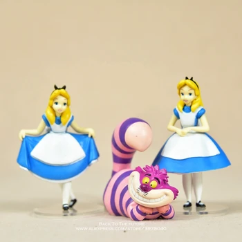 Disney Alice in Wonderland 3ks/set 7-9 cm Akcia Obrázok Anime Mini Dekorácie PVC Zber Figúrka Toy model pre deti