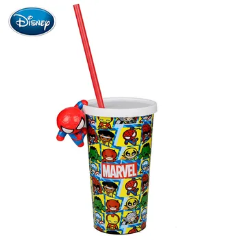 Disney Avengers sippy pohár multi-funkčná bábika pohár iron man svetelný pohár chladnička nálepky Cola cup