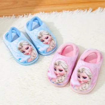 Disney detské bavlnené papuče 2019 nové zimné teplé mrazené Princezná bavlna topánky dievčatá domov plátenné topánky