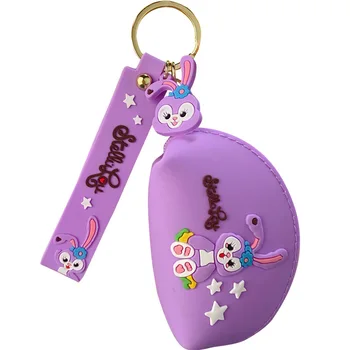 Disney Duffy Medveď Stellalou Cartoon Silica Gel Mince Kabelky Tašky KeyChains Bluetooth Headset Keyring Skladovanie Taška pre Dievčatá Dary