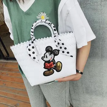 Disney karikatúry plyšové taška nové dámske ruky tašku cartoon cestovné Mickey wild veľká-kapacita nákupní taška prenosná tote bag