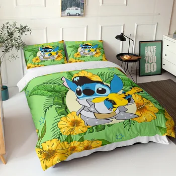 Disney ' Lilo & Stitch posteľná bielizeň Nastaviť Cartoon prehoz cez posteľ Jedno Dvojča Plný Kráľovná Kráľ Veľkosť Obliečky detské Chlapec Spálne Posteľ Nastaviť