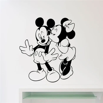 Disney Mickey A Minnie Mouse Bozkávanie Samolepky na Stenu Cartoon PVC Nálepky detská Izba Spálňa Príslušenstvo Stenu 0310