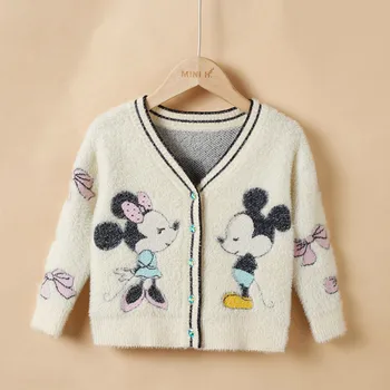 Disney Mickey Cardigan Bunda, Sveter tvaru Zahustiť Knitwear Jeseň/Zima Detí Dieťa Kabát Noriek Cashmere Oblečenie