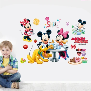 Disney Mickey Minnie Mouse Pluto Stenu Deti Izby Strany Domova Cartoon 25*70 cm Samolepky na Stenu Pvc Nástenné Art Diy Plagáty
