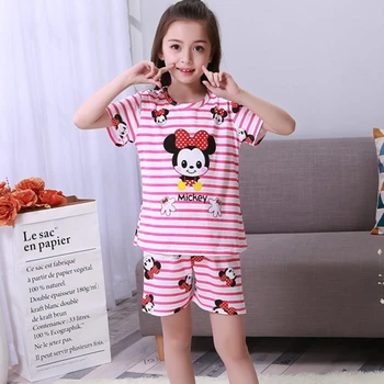 Disney Mickey Pijamas Set Pre Deti-Deti, Chlapci Dievčatá Jeseň Pyžamá Minnie Mouse Sofia Princess Dlhý Rukáv Sleepwear Oblečenie Pre Voľný Čas
