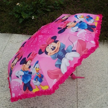 Disney Minnie Mouse Kreatívne skladacie čipky deti dáždnik žena cartoon dieťa dáždnik Apollo Princezná študent dáždnik darček