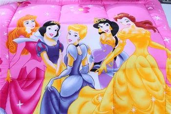 Disney Princezná Kreslená Postavička Paplóny Jeden Twin Plný Kráľovná Dievča Deky Bavlnená Tkanina Jeseň Zimnej Sezóny Ružová Farba