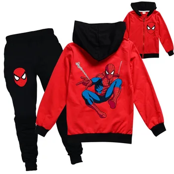 Disney Spiderman Anime Hoodies Deti, Mikiny 2 ks Set Dievčatá Topy Chlapci Oblečenie Bežné Deti Kapucí Športové Odevy