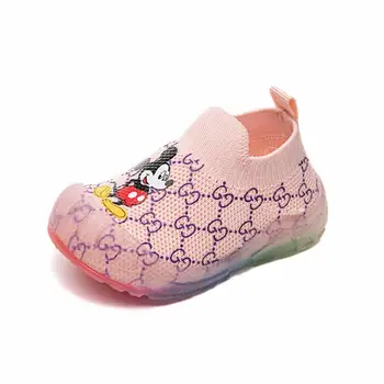 Disney sprin jeseň nové dievča baby ponožky topánky chlapci non-slip soft-soled batoľa topánky Mickey jednej topánky