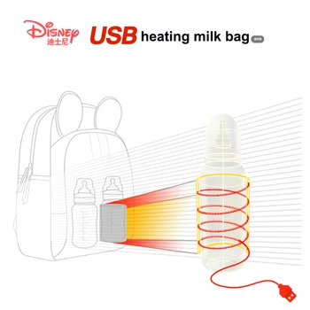 Disney USB Fľaša na Kŕmenie Cestovný Batoh Baby Vaky Pre Mamu Skladovanie Taška Múmiový Tašky Mocha Roztomilý Nepremokavé plienkové