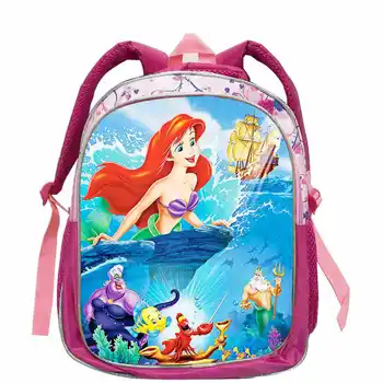 Disney Značky Cartoon Malá Morská víla Ariel Princezná Batoh Deti Školské tašky Mš Ružový Batoh pre Dievčatá 12inch