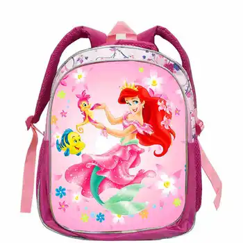 Disney Značky Cartoon Malá Morská víla Ariel Princezná Batoh Deti Školské tašky Mš Ružový Batoh pre Dievčatá 12inch