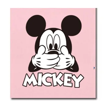 Disney Štýlový Mickey Mouse Zavázanýma Očami Úst Karikatúra Tlače O-Krku Pulóver Krátky Rukáv T-Shirt Módne Ženy Tee Topy 5 Farieb