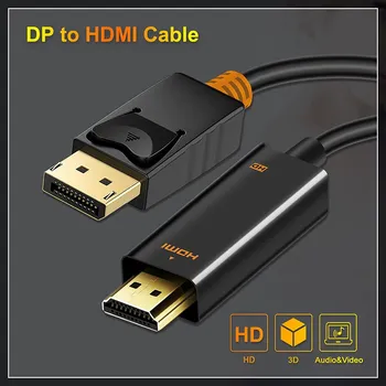 Displayport na Hdmi kábel kábel adaptéra DP-hdmi samec samec Video konverzie Audio Kábel 1080P pre PC HDTV Projektor 2M kábel DP