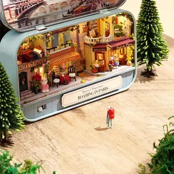 DIY 3D Doll House Ručné Funny Box Divadlo Miniatúrne Darčeka Roztomilé Hračky Dollhouses Montáž Súpravy V4V3