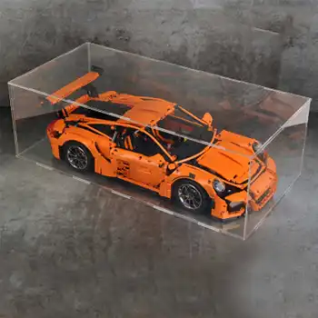 DIY Akryl Displej Prípade Self-Install Jasné Cube Box Pre LEGO pre Porsche 911 GT3 RS Bugatti 42056 42096 42083 Tehly Hračka