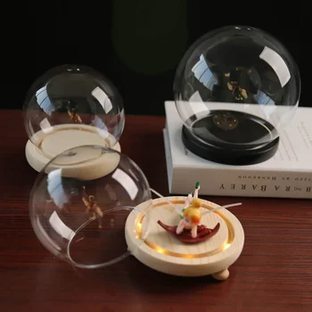 DIY Anime obrázok kryt Tvorivé sklenené vázy strane model krycie Sklo prázdne snow globe dekorácie skla dome s spodnej časti