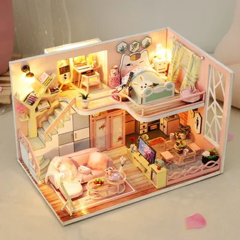 Diy Doll House Kvet Príbeh Domu Princezná Izba Ručné Tvorivé Montáž Domu Model Narodeniny Darček Valentína Darček