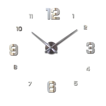 DIY hodiny hodinky Obývacia Izba Quartz Akryl Zrkadlový efekt domáce dekorácie 3D Moderné Samolepky na Stenu stále životný štýl