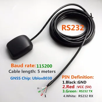 DIY konektor RS232 výstup protokol prenosová rýchlosť: 15200 gps glonass GNSS prijímač GPS Prevádzkové napätie: 5V