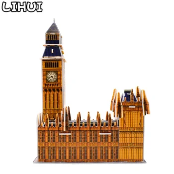 DIY Londýnsky Big Ben 3D Puzzle Papier Zostavený Model Hračky pre Deti, Hry Svet Architektúry Skladačka Vzdelávacie Hračka pre Deti, Darčeky