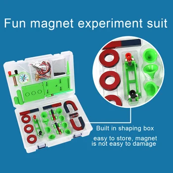 DIY Magnet Bar Krúžok Podkovy Auto Kompas Deti Veda Experiment Nástroj s Box