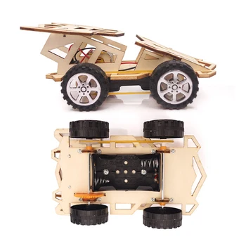 DIY Montáž Bezdrôtového Diaľkového Ovládania Pretekárske Auto Model Auta Fyzikálny Experiment Technológia Vzdelávania Drevené Hračky Pre Deti