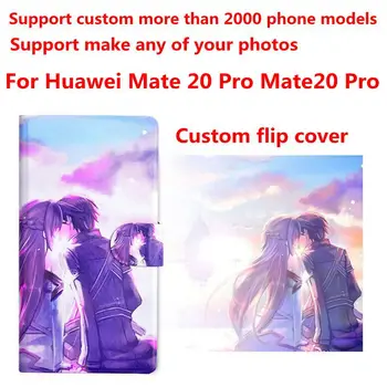 DIY Telefón taška Osobné vlastnú fotografiu, Obrázok PU kožené puzdro flip kryt na Huawei Mate 20 Pro Mate20 Pro