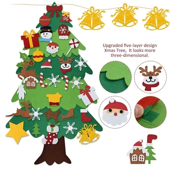 DIY Vianočný Stromček Cítil Vianočný Strom Nový Rok Dovolenku Strany Darčeky Dvere Domov Ozdoby na Vianočnú Atmosféru Dekorácie