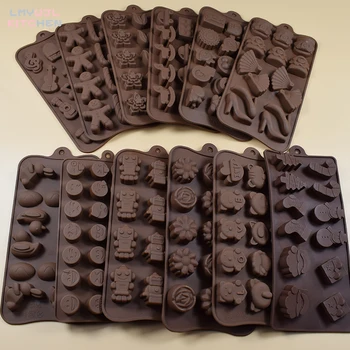 DIY Čokoláda Silikónové Formy Fudge Cake Decoration Nástroj 15 Druhov Cukroviniek, Puding Jelly Formy, Pečenie Príslušenstvo