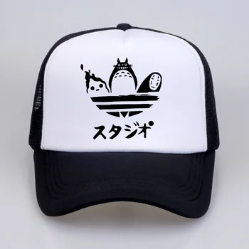 Dizajn harajuku klobúk Cartoon Totoro Odvážneho Preč šiltovky Č Tvár Anonymný Človek snapback klobúky Ženy Anime oka trucker spp