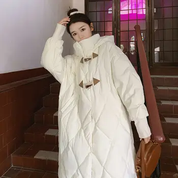 DMLFZMY Kapucňou Marhuľový Teplé Veľká Veľkosť Bavlna-vatovaný Kabát Dlhý Rukáv Loose Fit Ženy Parkas Módy Nové Jeseň Zima 2020