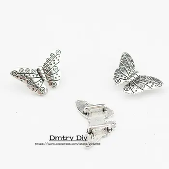 Dmtry 10pcs/t Veľkoobchod Antique Silver Motýľ Jazdca Dištančné Korálky Pre 8*2 mm Ploché Kožené Šperky Čo Zistenia LC0061