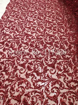 Dobre vyzerajúci, trblietavý lesk francúzsky čistý čipky textílie lepené lesk afriky Tylu čipky JRB-32619 pre ženy party šaty